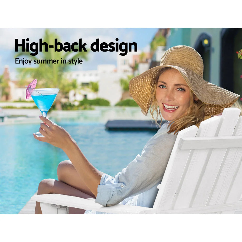 Outdoor Sun Lounge Beach Chairs Table Setting Wooden