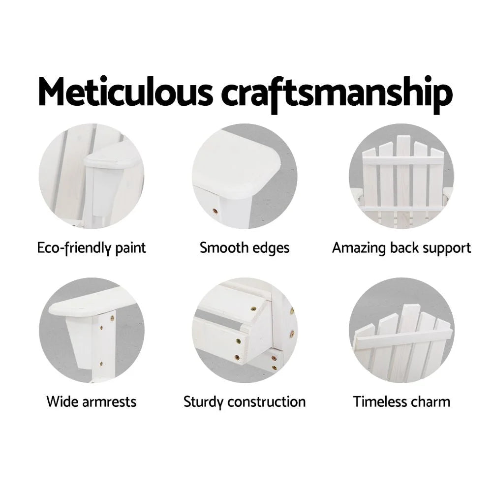 Outdoor Sun Lounge Beach Chairs Table Setting Wooden