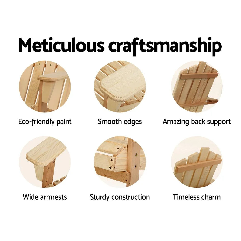 Outdoor Sun Lounge Beach Chairs Table Setting Wooden