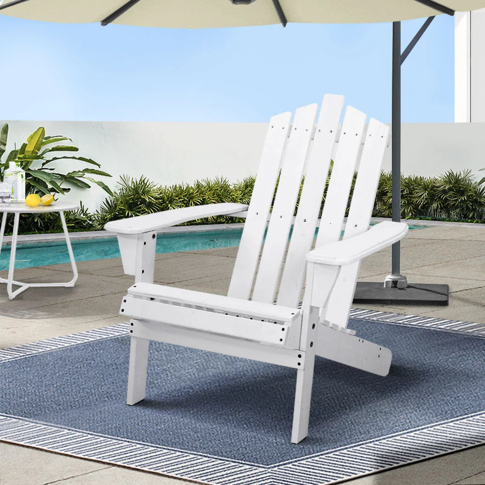 Outdoor Sun Lounge Beach Chairs Table Setting Wooden