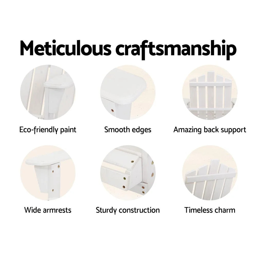 Outdoor Sun Lounge Beach Chairs Table Setting Wooden