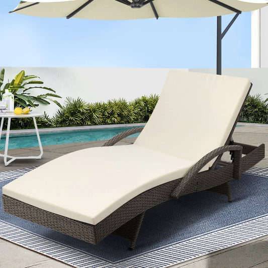 Outdoor Sun Lounge - Grey - Gardeon