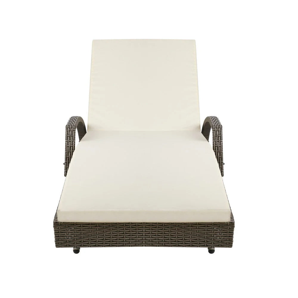 Outdoor Sun Lounge - Grey - Gardeon