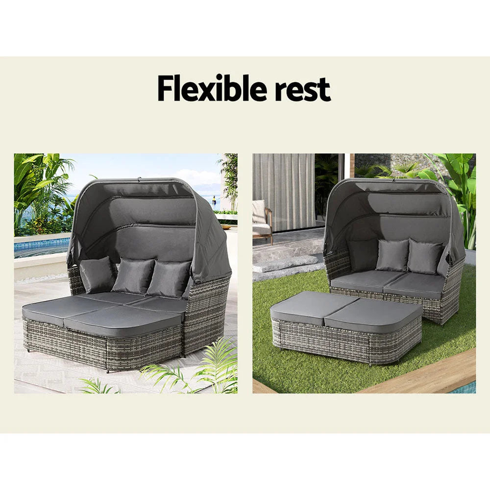 Outdoor Sun Lounge Setting Patio Furniture Wicker Sofa