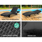 Black wicker outdoor sun lounge with Adirondack lounge chair and slatted seat