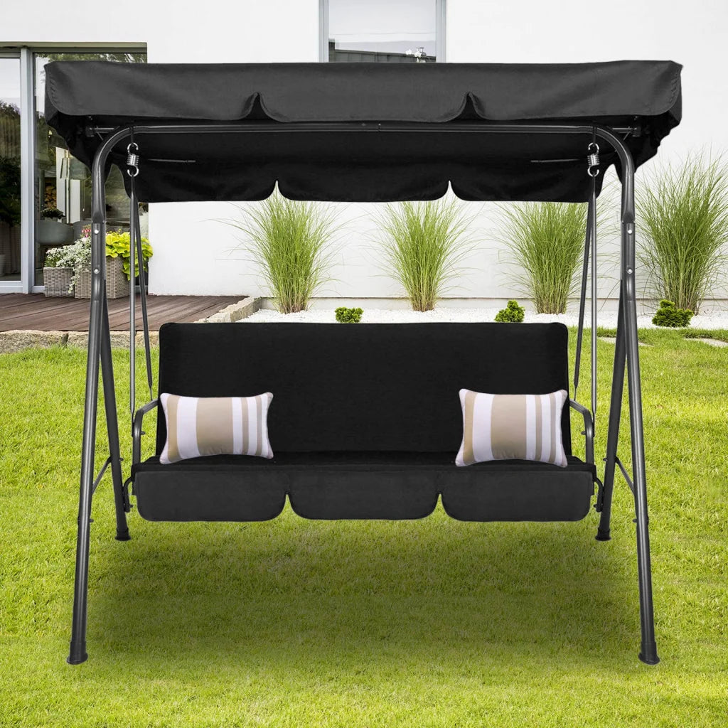 Outdoor Swing Bench Seat Chair Canopy 3-Seater Garden
