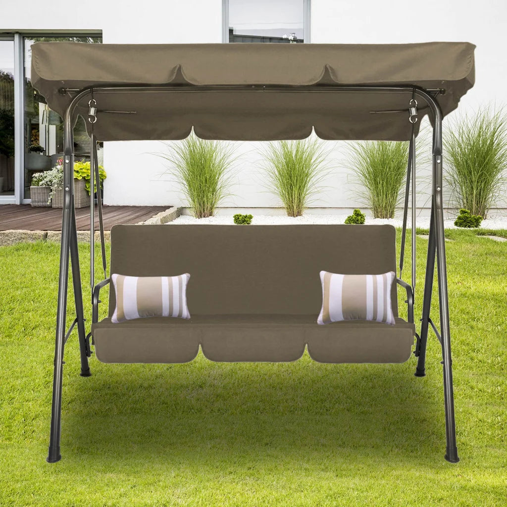 Outdoor Swing Bench Seat Chair Canopy 3-Seater Garden