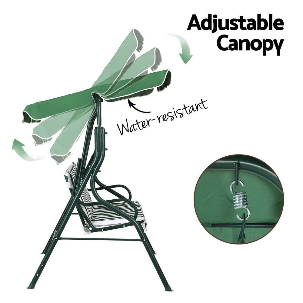 Chair 3 Outdoor Swing Seater White Green