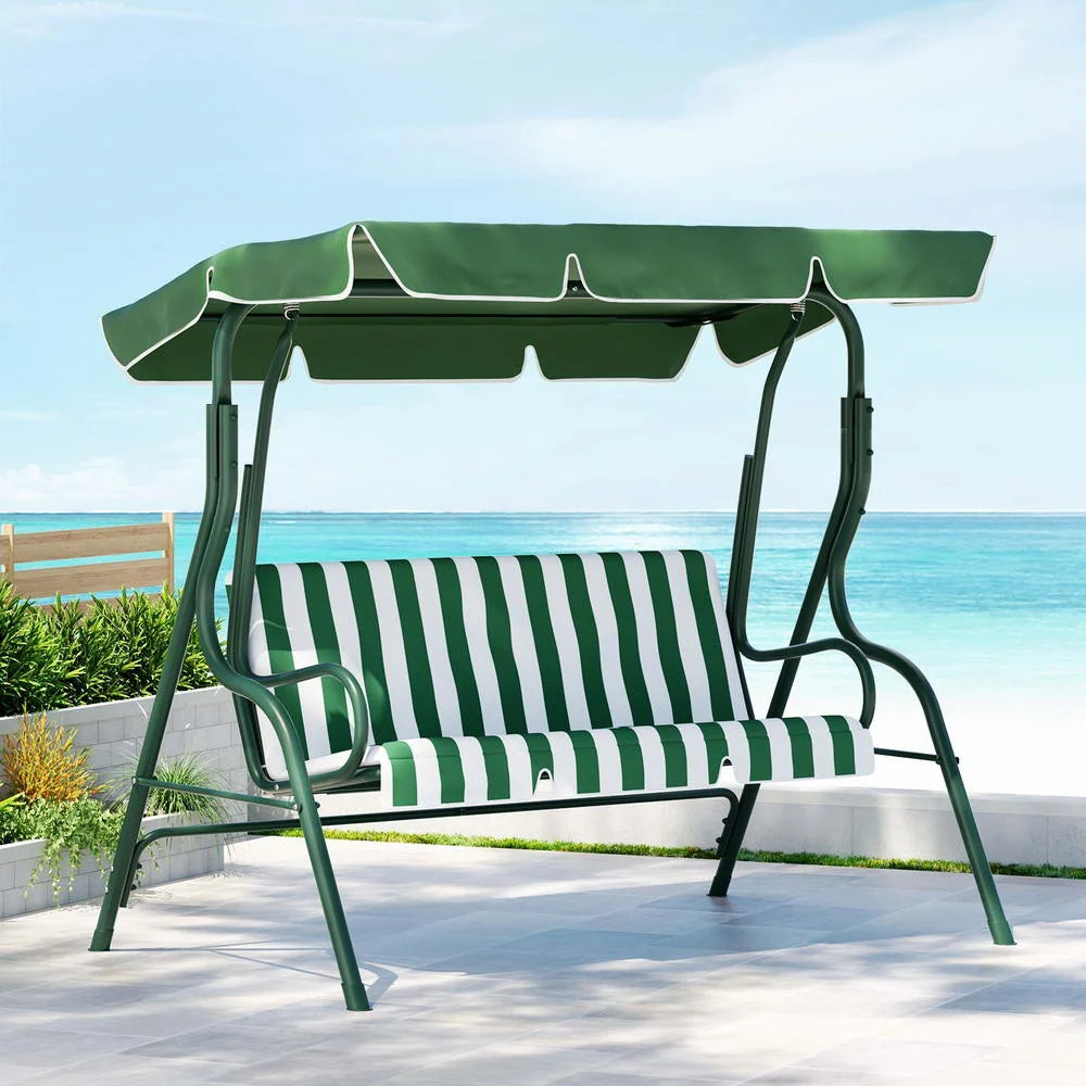 Outdoor Swing Chair Garden Bench Furniture Canopy 3 Seater