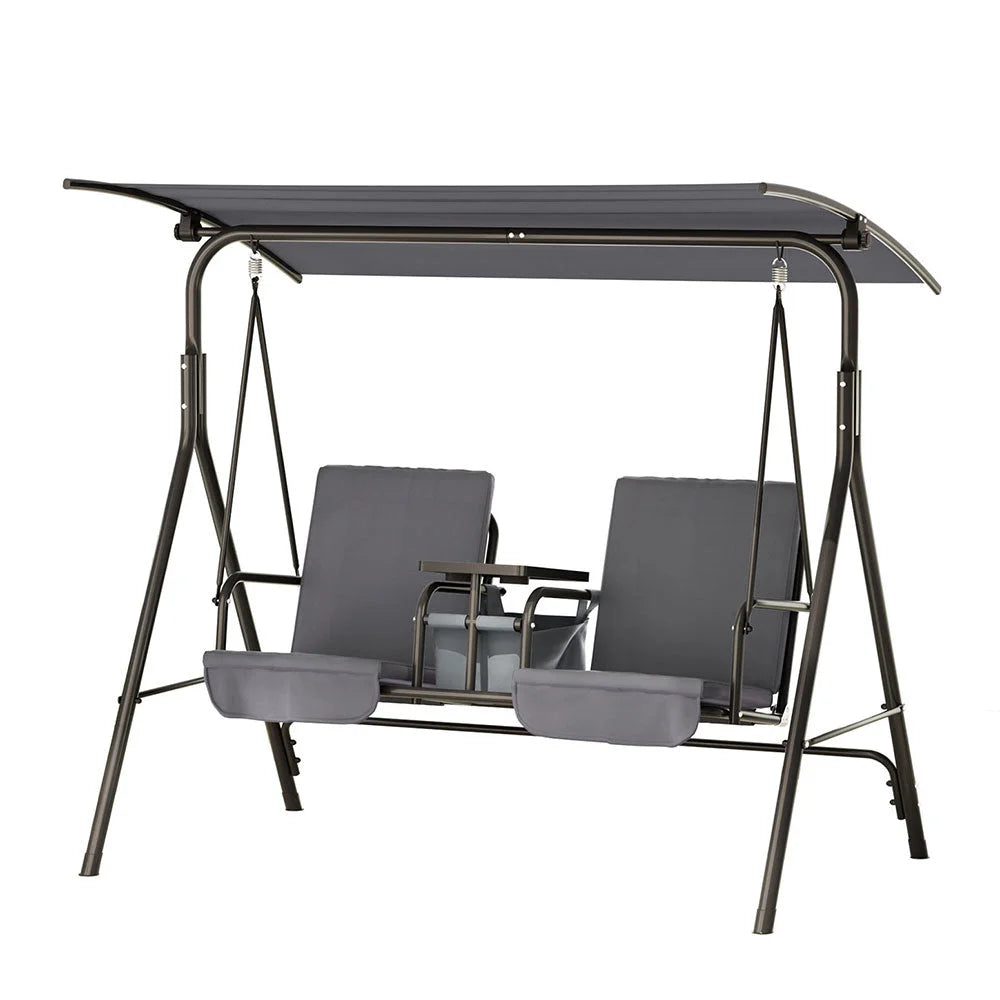 Chair with swing canopy cup holder