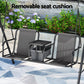 Black grey 2 chair with outdoor patio swing seater