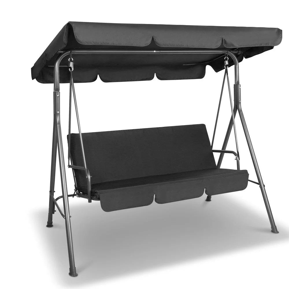 Outdoor Swing Chair Hammock 3-Seater Bench Seat with Canopy