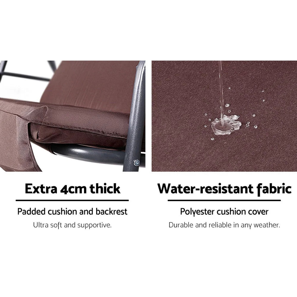 Outdoor Swing Chair Hammock 3 Seater Garden Canopy Bench