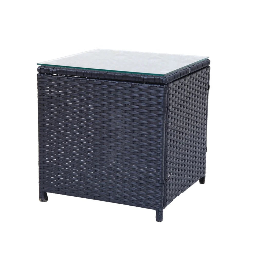 Outdoor Table and Chairs Set 3PC - Black