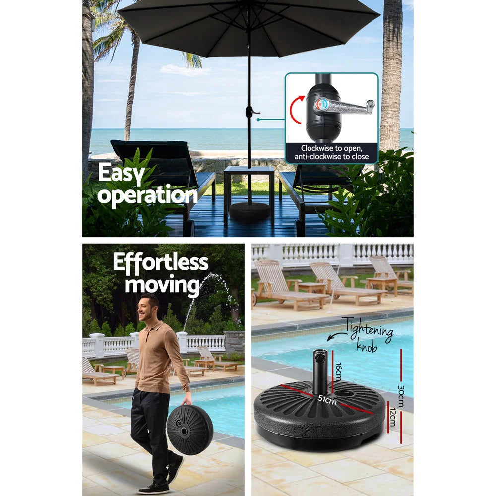 Outdoor Umbrella 2.7M Base Beach Pole Garden Tilt Sun Patio