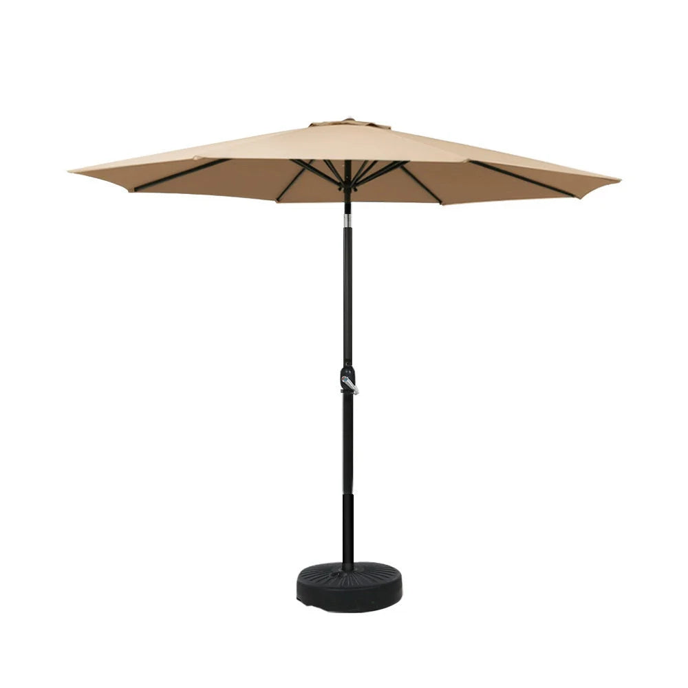 Outdoor Umbrella 2.7M with Base and Pole Stand for Garden