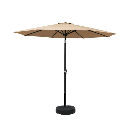 Outdoor Umbrella 2.7M with Base and Pole Stand for Garden
