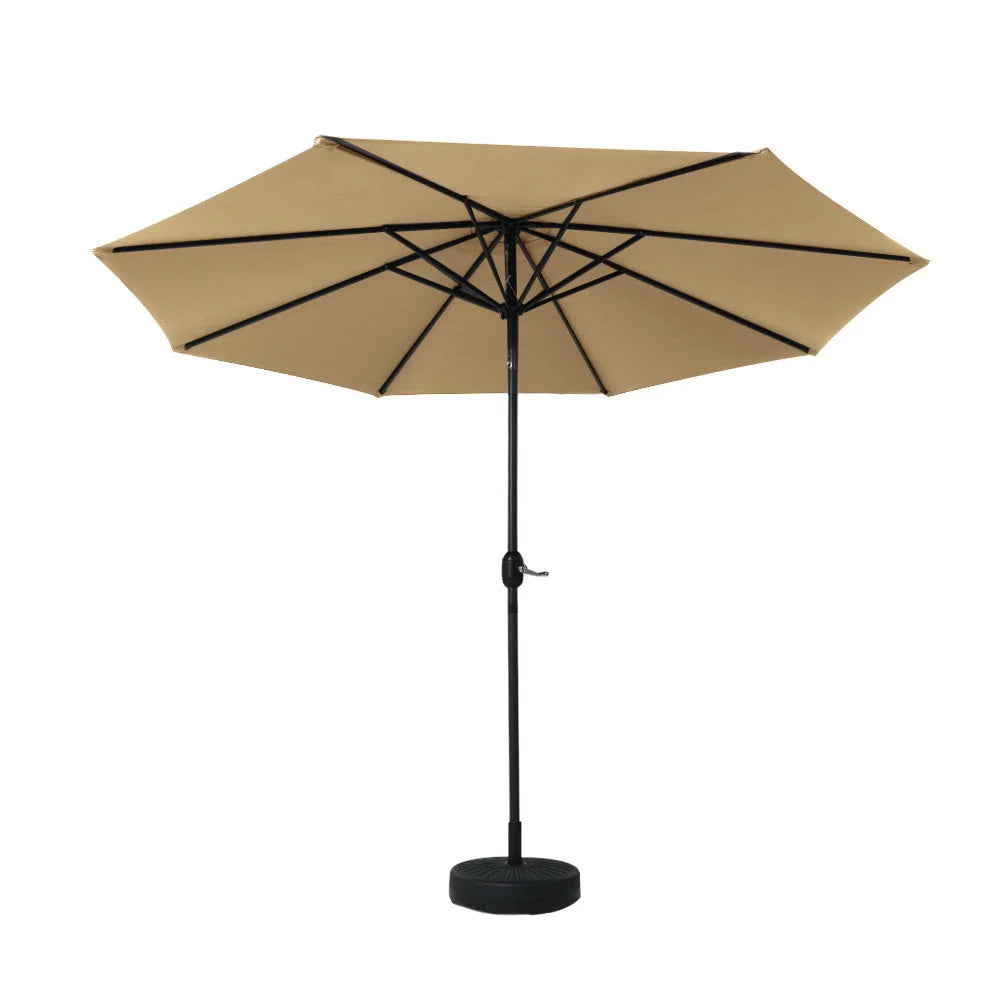 Outdoor Umbrella 2.7M with Base and Pole Stand for Garden