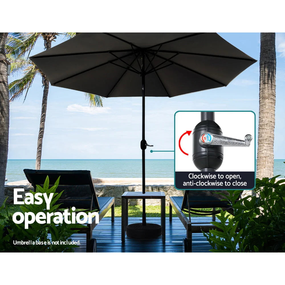 Outdoor Umbrella 2.7M with Base Pole Stand Garden Beach