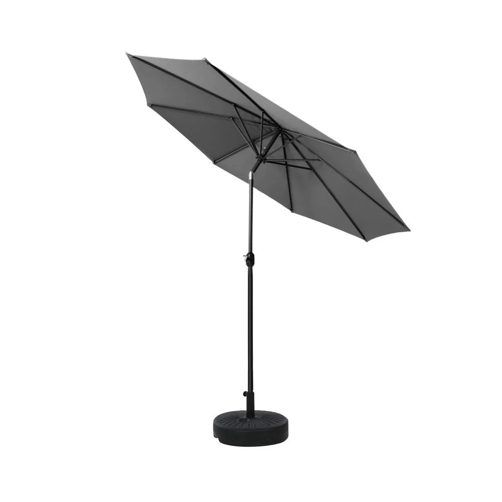 Outdoor Umbrella 2.7M with Base Pole Stand - Garden Sun