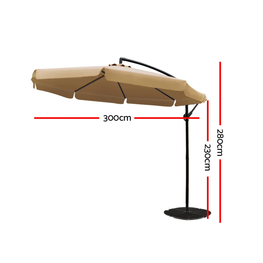 Outdoor Umbrella 3m, Beige