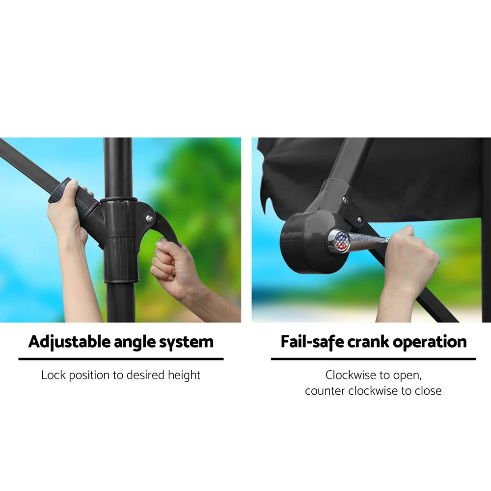 Outdoor Umbrella 3m Black - Outdoor