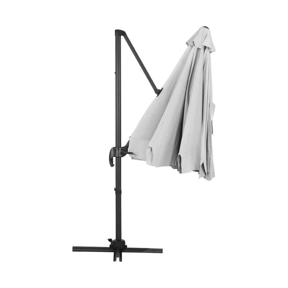 Outdoor Umbrella 3M Cantilever Beach Roma - 360° Tilt Grey