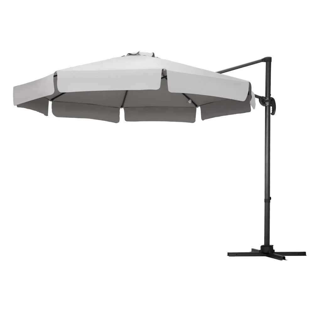 Outdoor Umbrella 3M Cantilever Beach Roma - 360° Tilt Grey