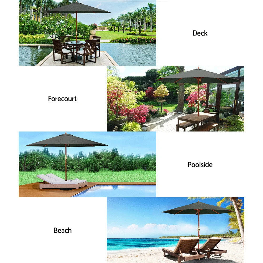 Outdoor Umbrella 3M Pole Stand Sun Beach Garden Deck
