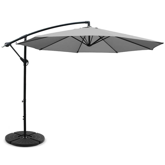 Outdoor Umbrella 3M with 48x48cm Base Cantilever Sun Beach