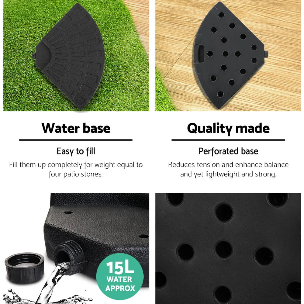 Outdoor Umbrella 3M with 48x48cm Base Cantilever Sun Beach