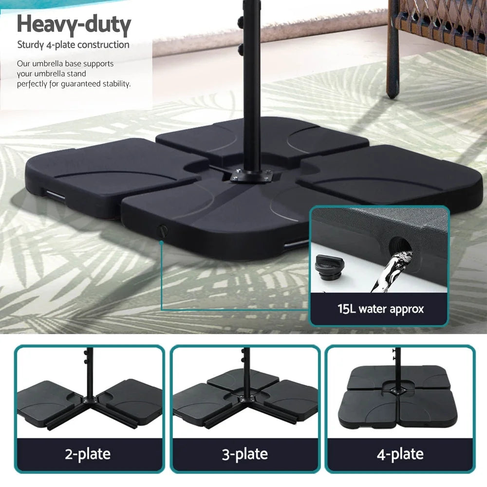 Outdoor Umbrella 3M with Base Cantilever Beach Garden Patio