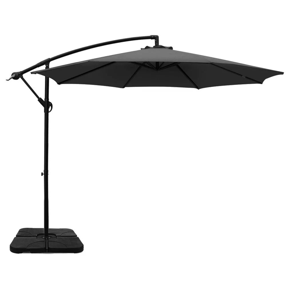 Outdoor Umbrella 3M with Base Cantilever Beach Garden Patio
