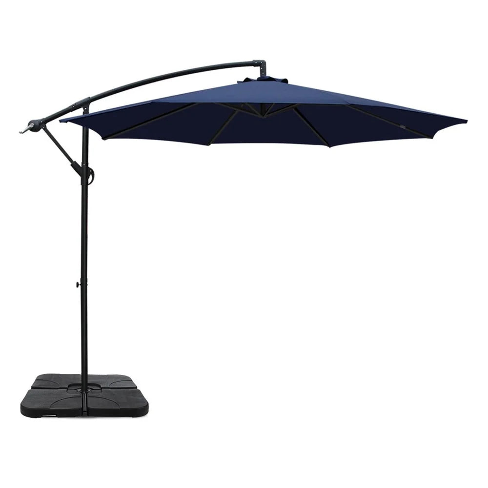 Outdoor Umbrella 3M with Base Cantilever Beach Garden Patio