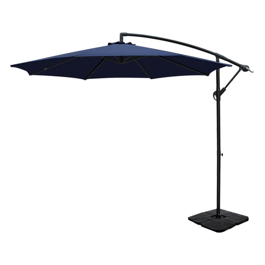 Outdoor Umbrella 3M with Base Cantilever Beach Garden Patio