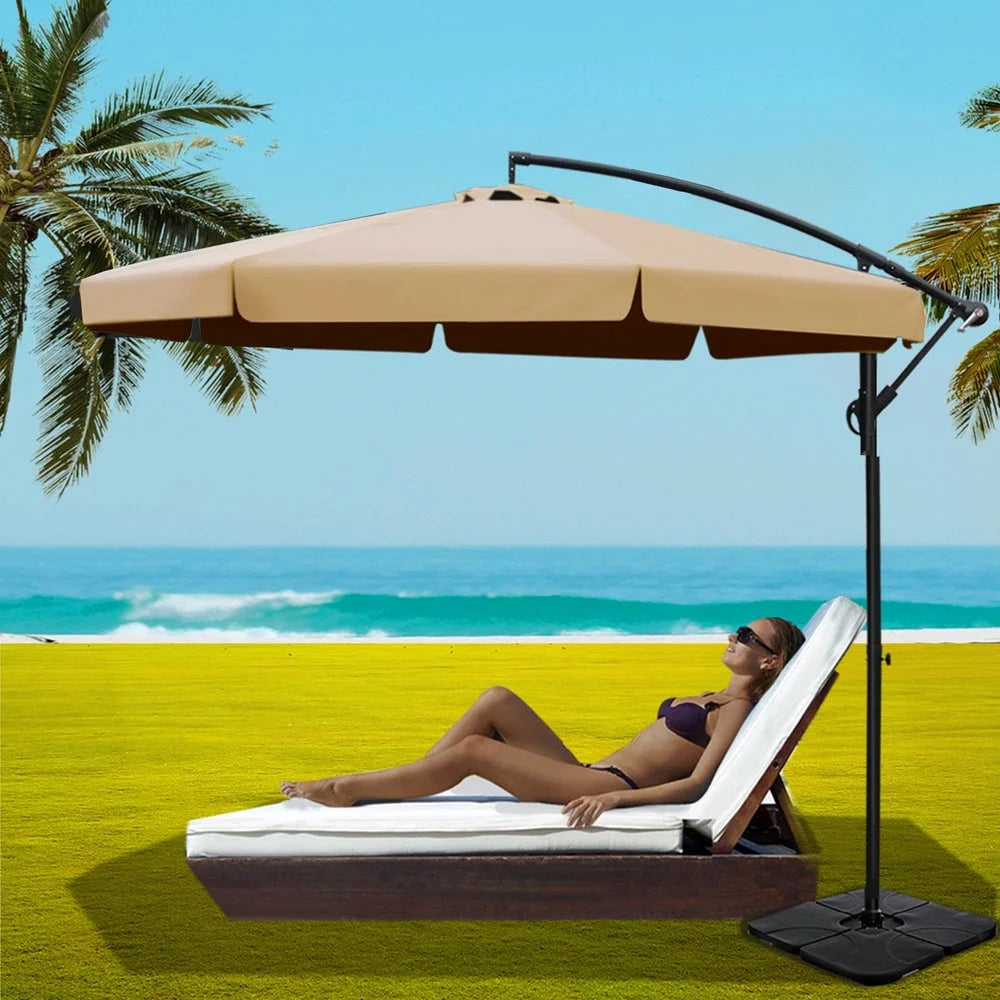Outdoor Umbrella 3M with Base Cantilever Garden Beach Patio