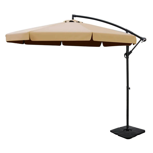 Outdoor Umbrella 3M with Base Cantilever Garden Beach Patio