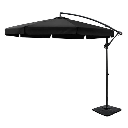 Outdoor Umbrella 3M with Base Cantilever Garden Beach Patio