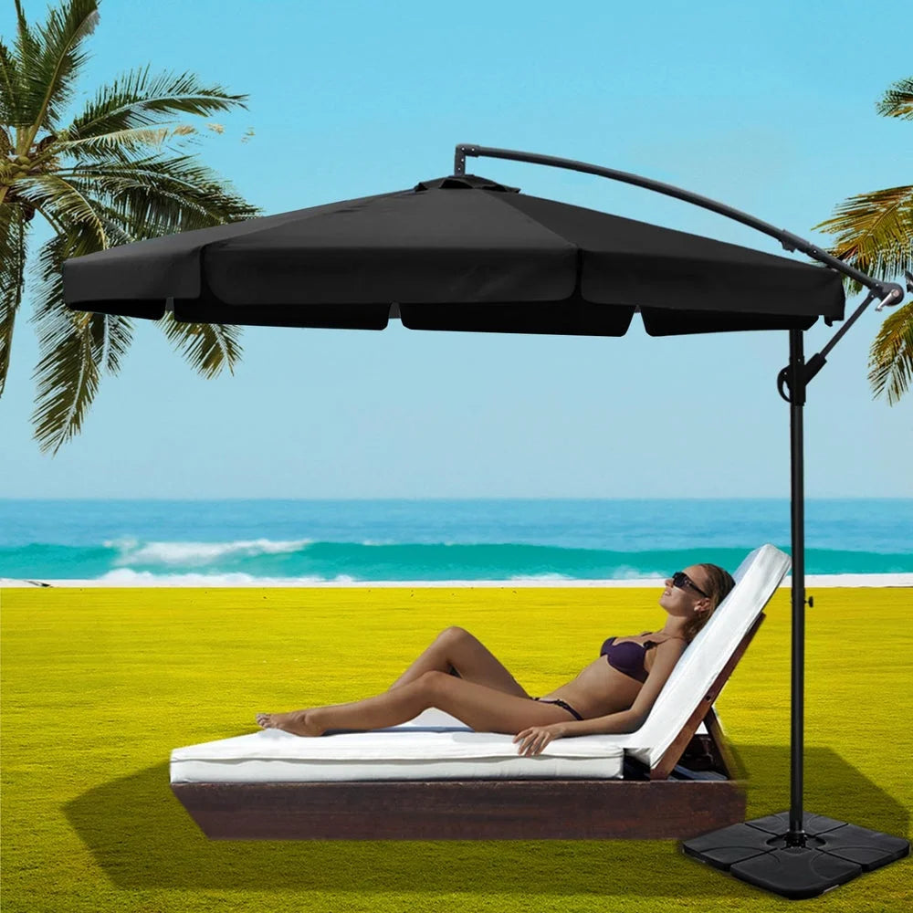 Outdoor Umbrella 3M with Base Cantilever Garden Beach Patio