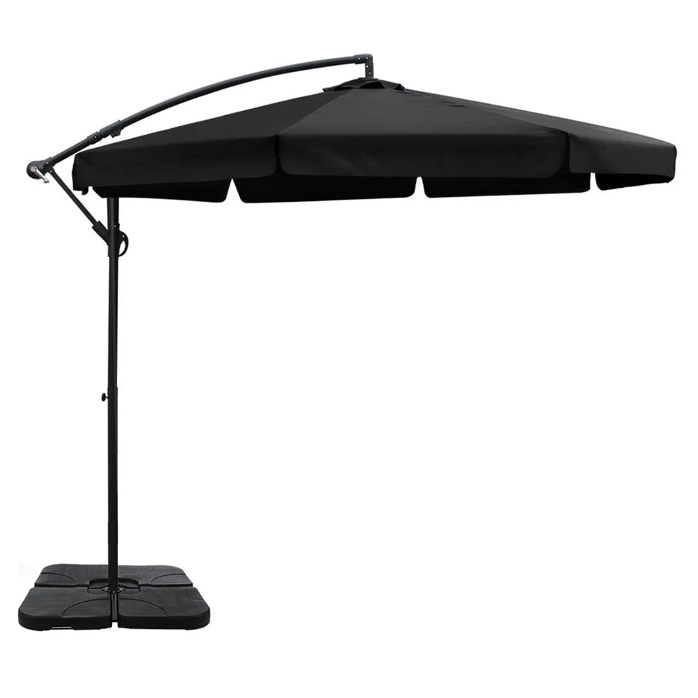Outdoor Umbrella 3M with Base Cantilever Garden Beach Patio