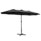 Outdoor Umbrella 4.57M Beach Pole Garden Tilt - Black