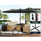 Outdoor Umbrella 4.57M Beach Pole Garden Tilt - Black