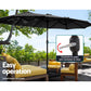 Outdoor Umbrella 4.57M Beach Pole Garden Tilt - Black