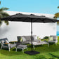 Outdoor Umbrella 4.57M Beach Pole Garden Tilt - Black