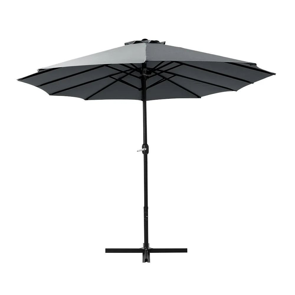 Outdoor umbrella beach with colour and construction cues