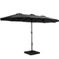 Outdoor Umbrella 4.57M w/Base Stand Beach Pole Garden Tilt
