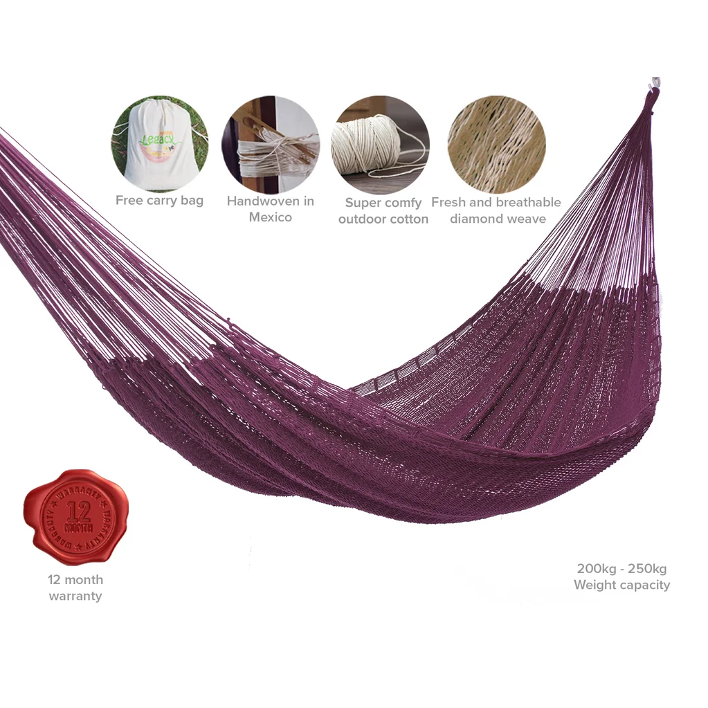 Outdoor undercover cotton Mayan Legacy hammock King size