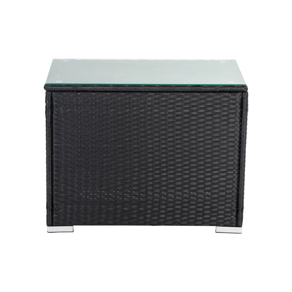 Outdoor Wicker End Table - Black