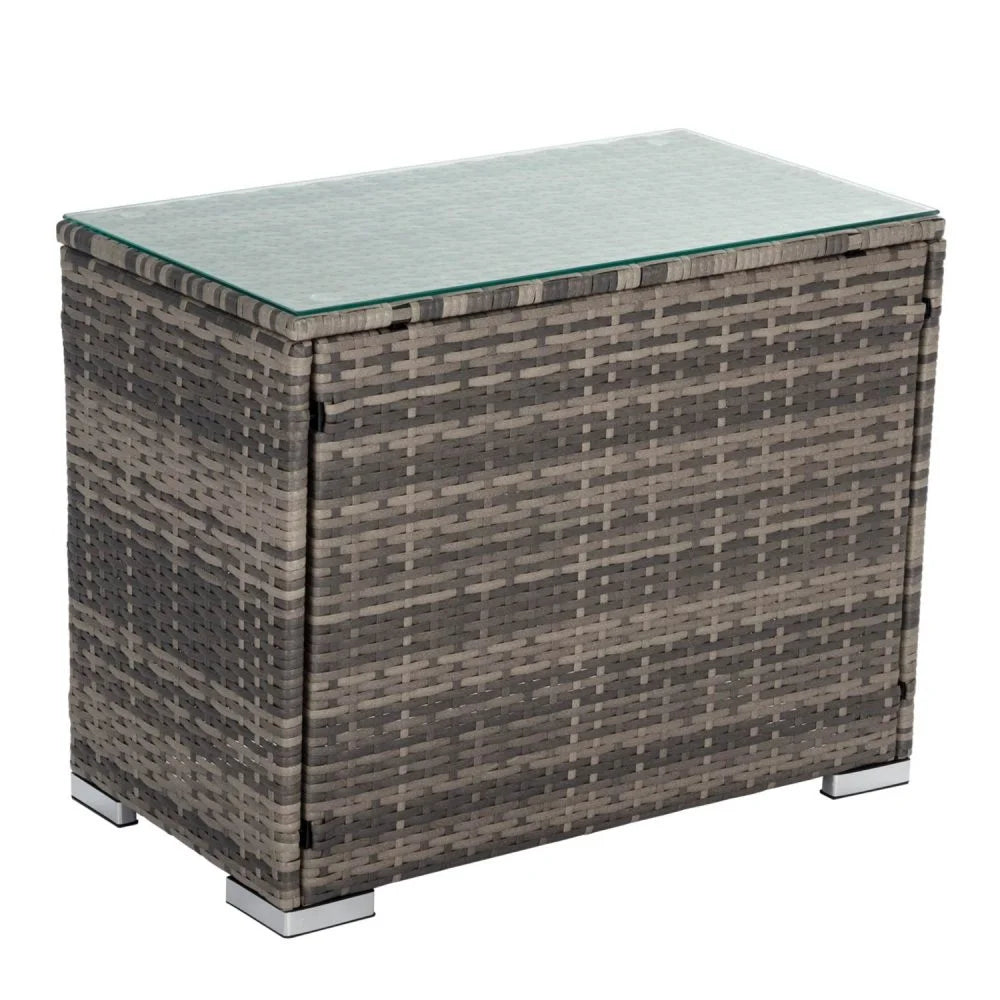Outdoor Wicker End Table - Grey