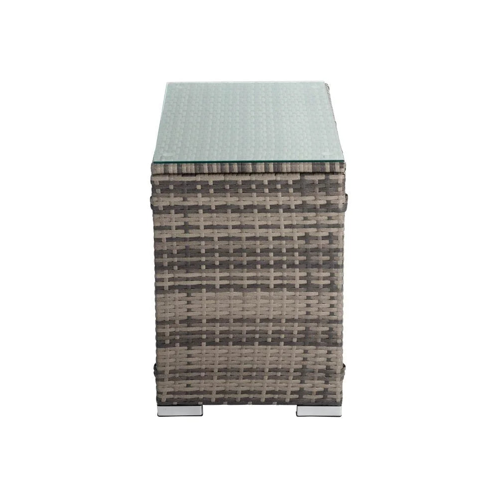 Outdoor Wicker End Table - Grey